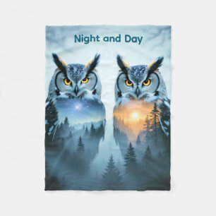 Couple's Owl Night and Day Blanket