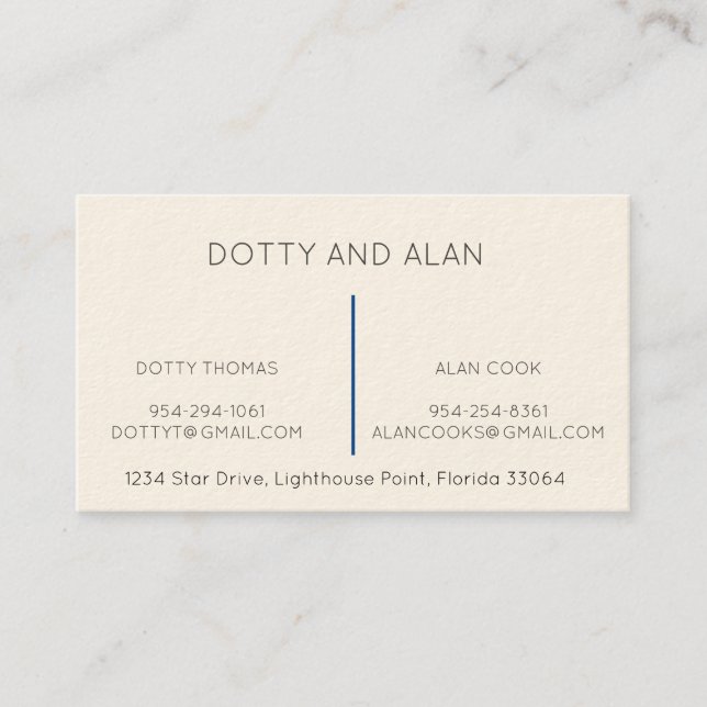 Couples Personal Calling/ Business Card (Front)