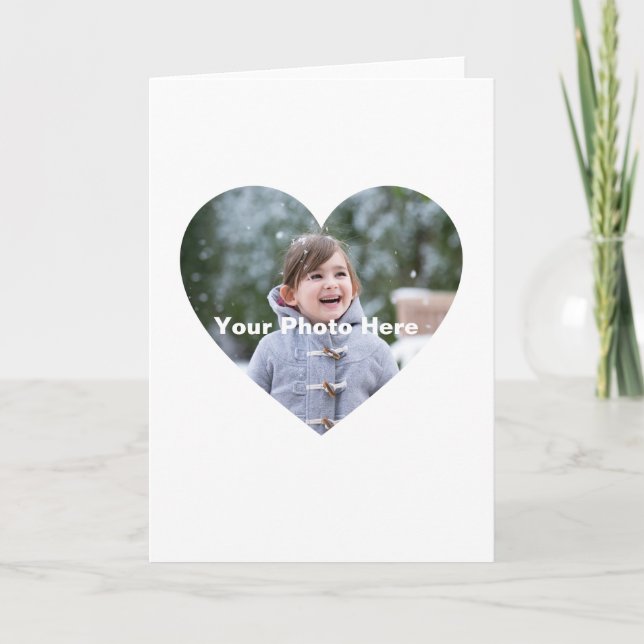 Couples Personalised Heart-Shaped Photo Card (Front)