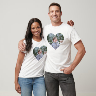 Couples Personalised Heart-Shaped Photo T-Shirt