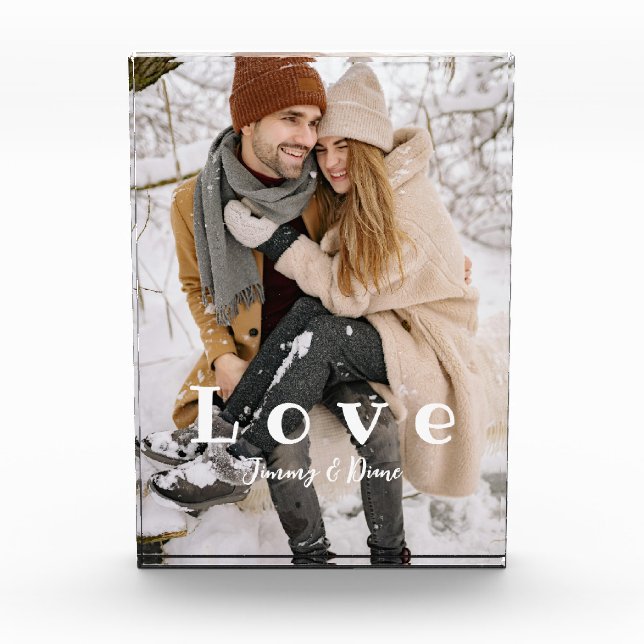 Couples Personalised Photo Block  (Front)
