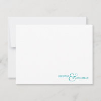 Couples Personalised Stationery Teal Green Scallop
