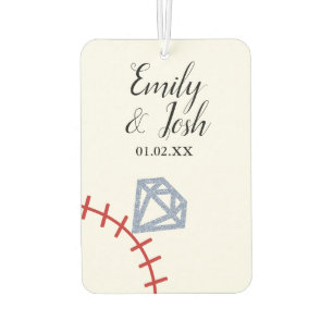 Couples Photo Baseball Ring Car Air Freshener