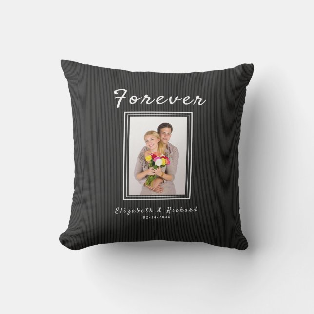 Couples Photo Custom Text Cushion (Front)