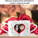 Couples PHOTO Mugs Fun Modern Unique<br><div class="desc">Introducing the perfect gift for any couple in your life - our custom couples mugs from Zazzle! These two mugs fit together like puzzle pieces, symbolising the love and connection between the happy couple. You can add a photo of the couple and their initials to make it truly special and...</div>