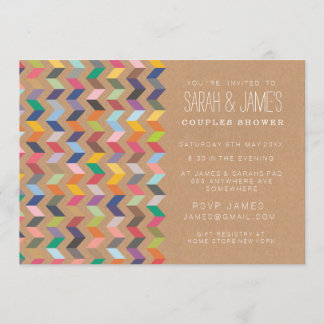 Couples Shower Aztec Chevron Party Invite