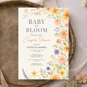 Couples Shower Baby In Bloom Wildflower Floral  Invitation