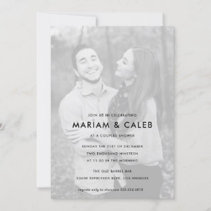 Couples Shower Black and White Photo Invitation