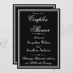 Couples Shower Elegant Personalised Name RSVP Cool Invitation
