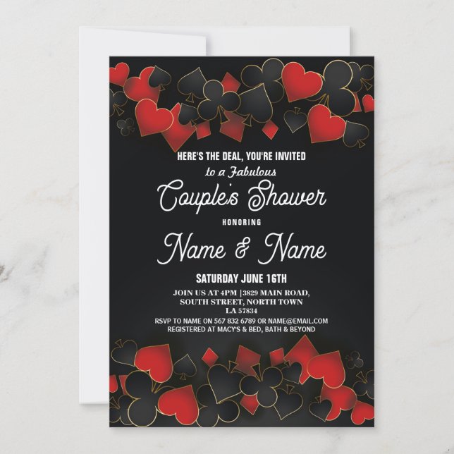 Couples Shower Engagement Las Vegas Casino Party Invitation (Front)