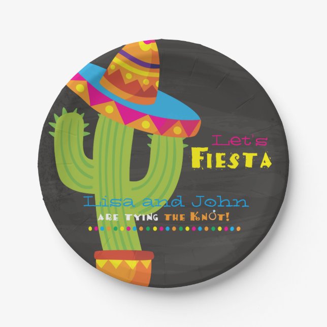 Couples Shower Fiesta Paper Plate (Front)