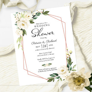  Couples Shower Geometric Floral Budget Invitation