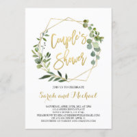 Couple's Shower greenery and gold baby shower