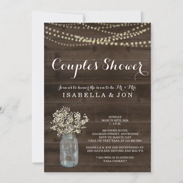 Couples Shower Invitation - Bridal, Wedding, Baby (Front)