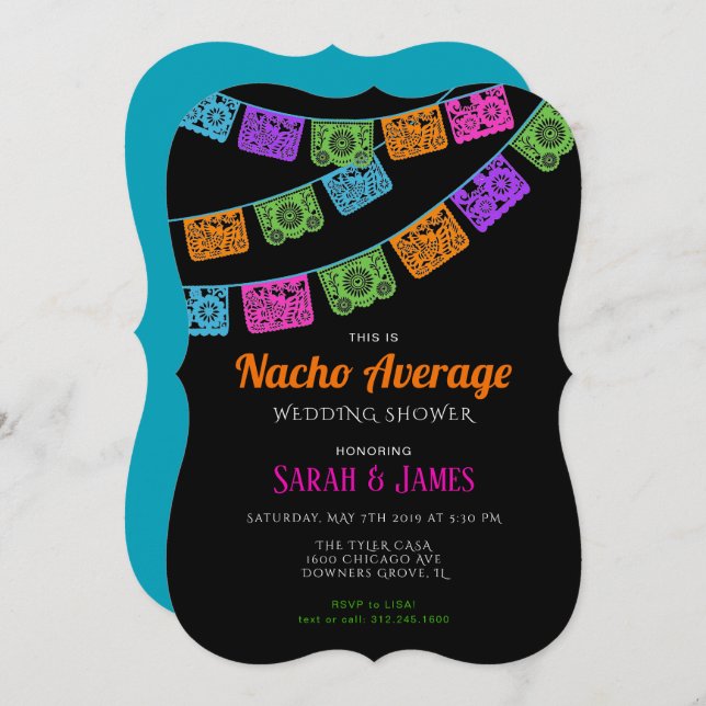 Couples Shower Papel Picado Fiesta Invitation (Front/Back)