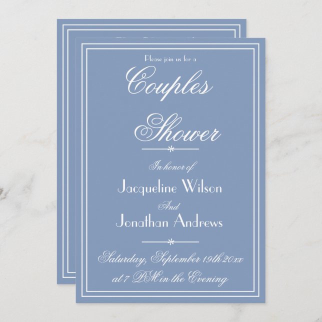 Couples Shower Rustic Personalised Names RSVP Chic Invitation (Front/Back)
