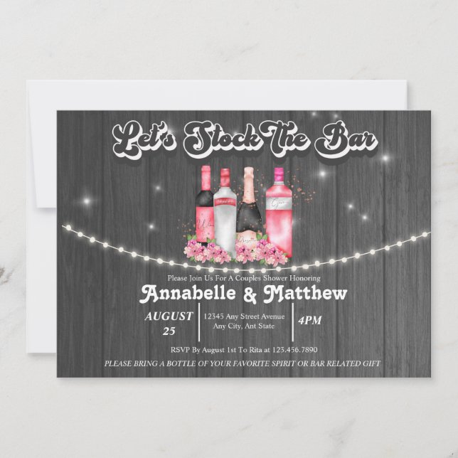 Couples Shower | Stock the Bar  Invitation (Front)