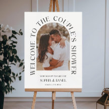 Couple's Shower Welcome Sign with Photo, Welcome
