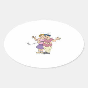 Couples That Golf Together Stay Together Oval Sticker