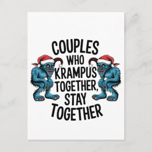 Couples That Krampus Together Stay Together XMAS Holiday Postcard