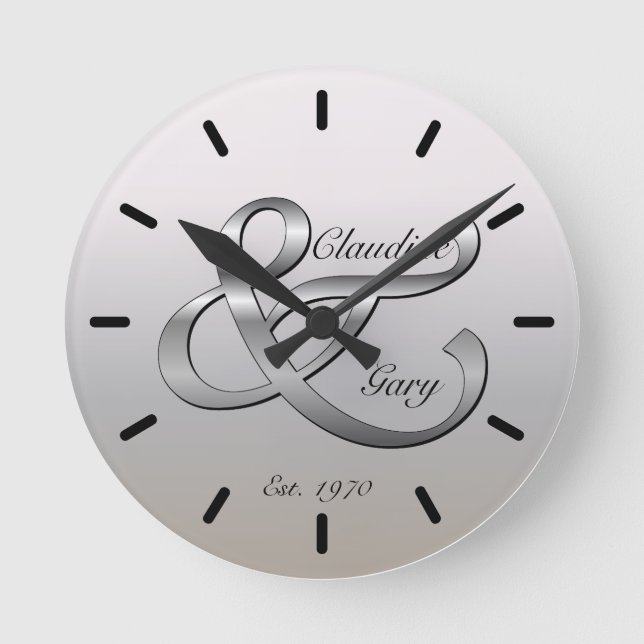 Couples Wall Clock Names & Date (Front)