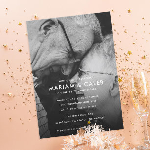Couples Wedding Anniversary Celebration Photo Invitation