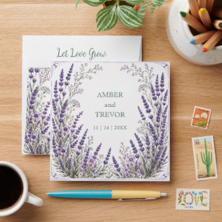 Couples Wedding/Anniversary Lavender Seed Favour Envelope