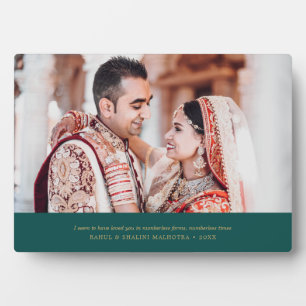 Couple's Wedding Indian Love Quote Photo Plaque