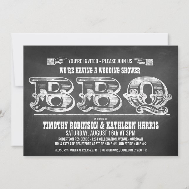Couples Wedding Shower Barbeque Invitations (Front)