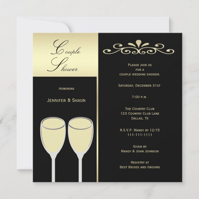 Couples Wedding Shower Invitations (Front)