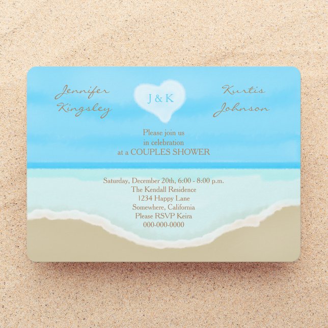 Couples Wedding Shower Invitations Beach (Creator Uploaded)