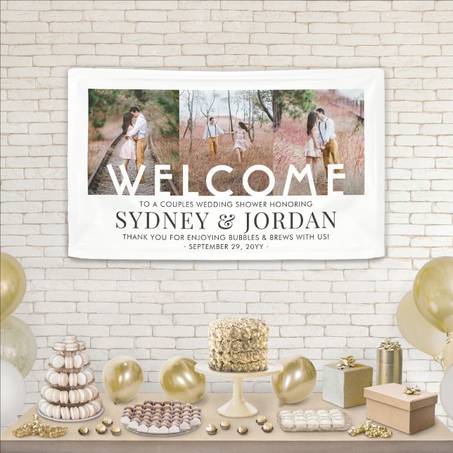 Couples Wedding Shower Simple 3 Photo Welcome Banner (Creator Uploaded)