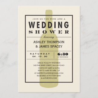 Couples Wedding Shower Wine Bottle Invitations