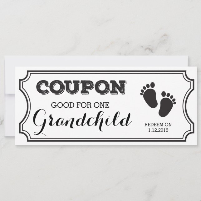 Coupon for one Grandchild Baby Announcement (Front)