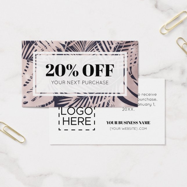 Coupon Logo Tropical Discount Cards (Office)