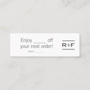 Coupon Notecards Mini Business Card