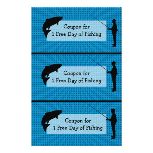 Coupons for One Free Day of Fishing Humour Flyer