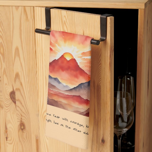 Courage Affirmation special gift Tea Towel (Thirds Fold)