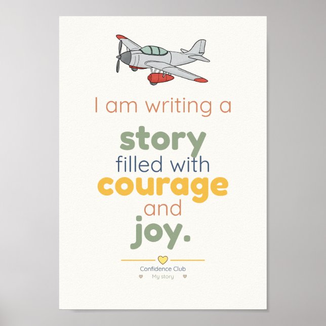 Courage and joy | Kids Affirmation Poster (Front)