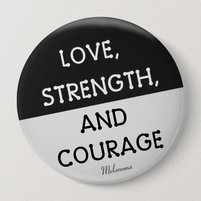 Courage Badge Melanoma Cancer (Black) (Front)
