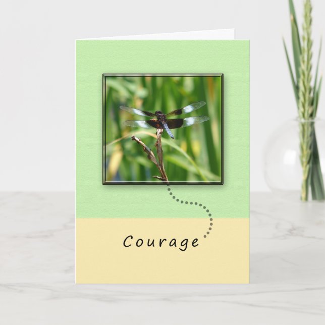 Courage Caring Cancer Card with Dragonfly (Front)