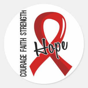 Courage Faith Hope 5 AIDS Classic Round Sticker