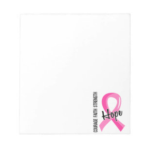 Courage Faith Hope 5 Breast Cancer Notepad