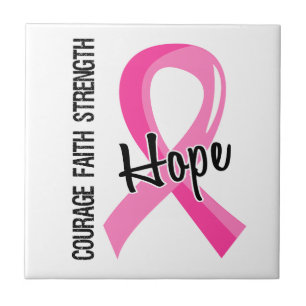 Courage Faith Hope 5 Breast Cancer Tile