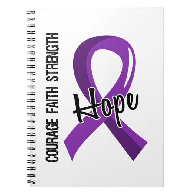 Courage Faith Hope 5 Epilepsy Spiral Notebook (Front)