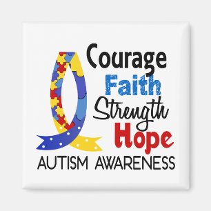 Courage Faith Strength Hope Autism Magnet