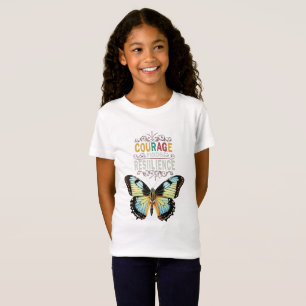 Courage Finds Resilience: Butterfly Sketch design T-Shirt