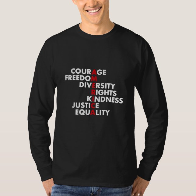 Courage  Freedom Diversity Rights Kindness T-Shirt (Front)
