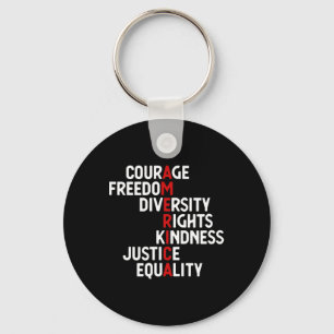 Courage Freedom Variety Rights Friendship Justice Key Ring