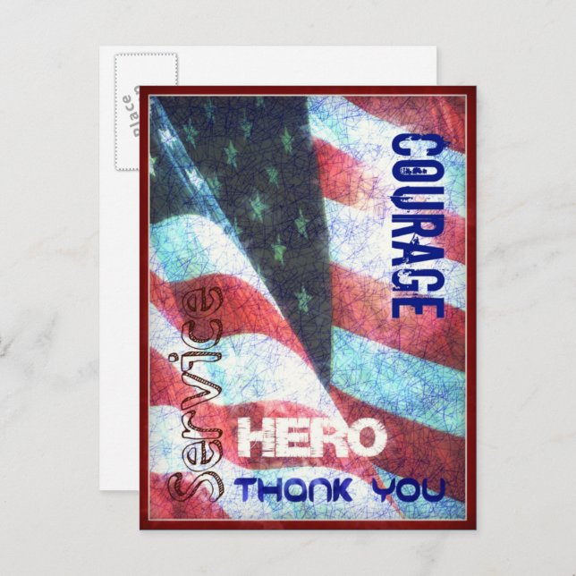 Courage-Hero-Thank You Veterans Day Postcard (Front/Back)